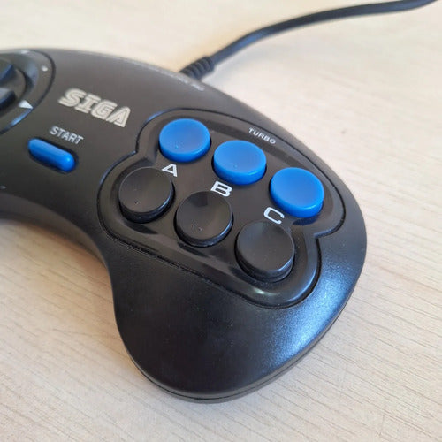 Joystick Sega Genesis Mega Drive Generico Boton Auto Start Negro