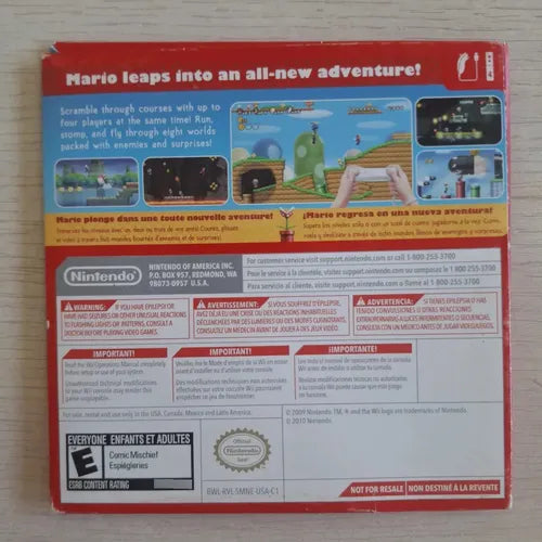 Caja Manual New Super Mario Bros Nintendo Wii Sin Juego