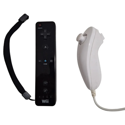 Control Wii Negro Original + Nunchuk Blanco Nintendo Combo