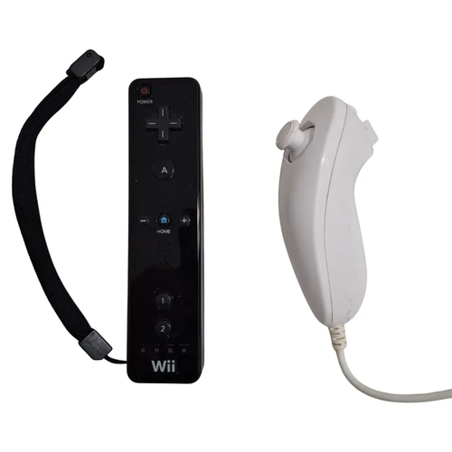Control Wii Negro Original + Nunchuk Blanco Nintendo Combo
