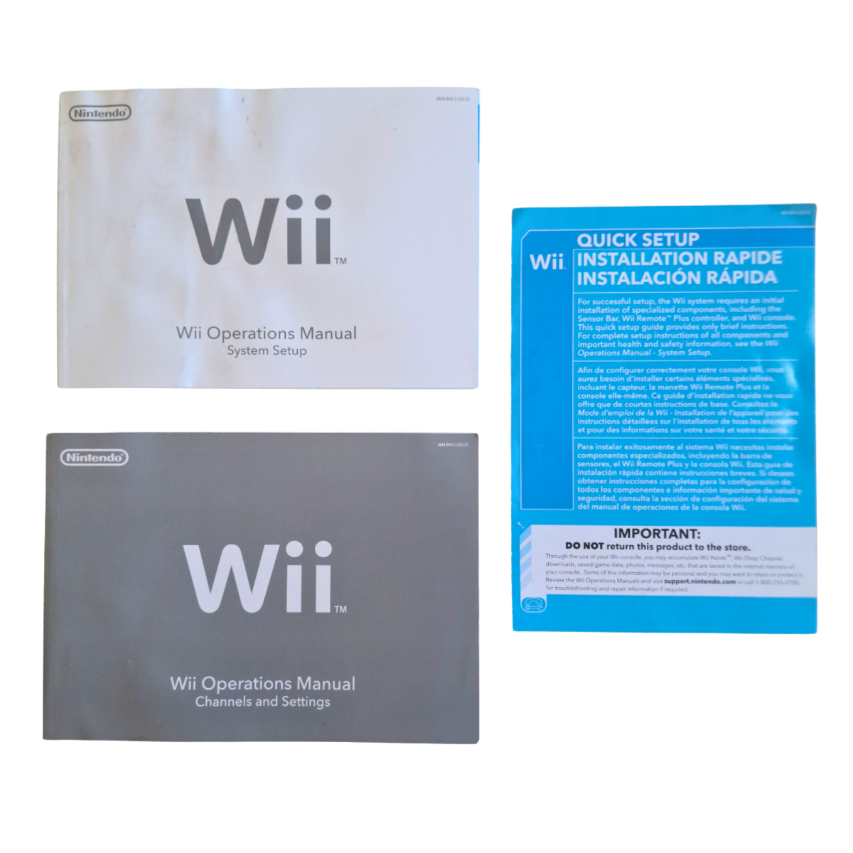Lote Manuales Nintendo Wii Original X 3 Operations Setup